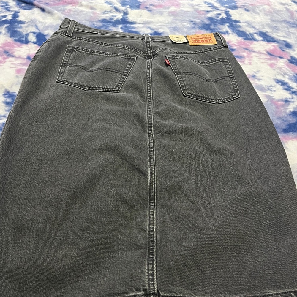Levi’s Black Denim Side Slit Midi Jean Skirt - Picture 7 of 10
